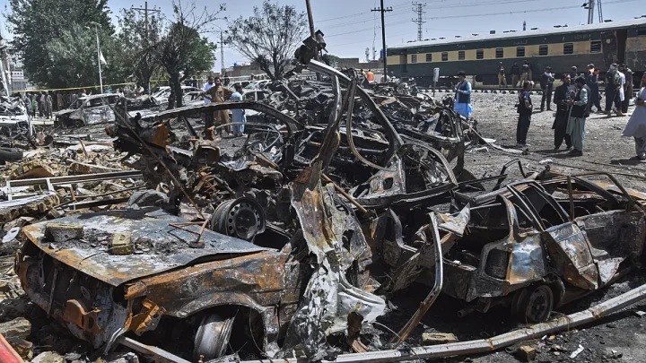 Pakistan train bombing kills at least 24 people